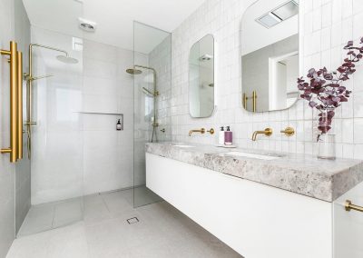 Renovated master bedroom with an adjoining ensuite bathroom