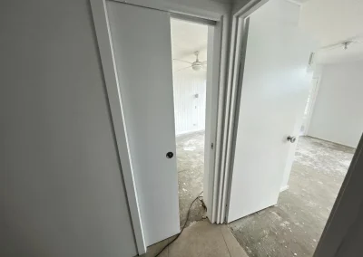 Apartment renovation in progress with new framing at Royal Palm Resort Palm Beach