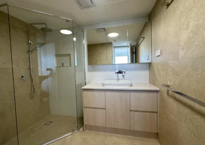 Finished apartment renovation with new cabinetry at Royal Palm Resort Palm Beach