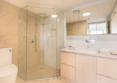 Completed apartment renovation with modern finishes at Royal Palm Resort Palm Beach