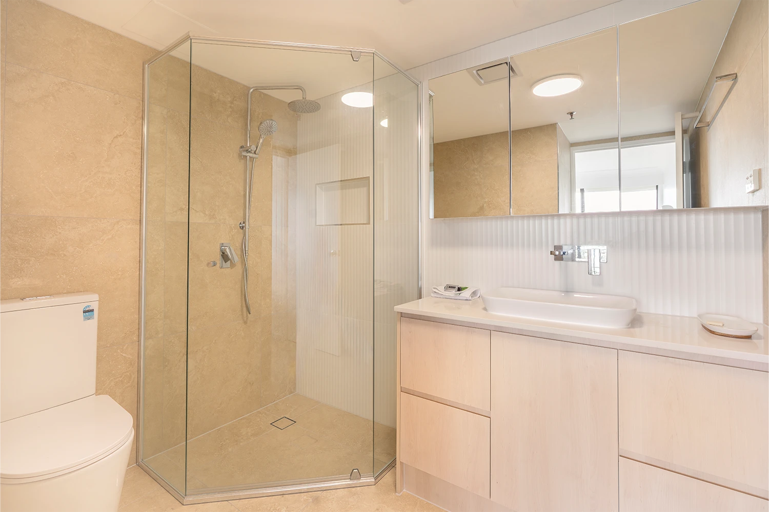 Completed apartment renovation with modern finishes at Royal Palm Resort Palm Beach
