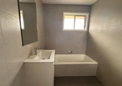Renovated bathroom with new shower and fixtures in Bilinga Gold Coast