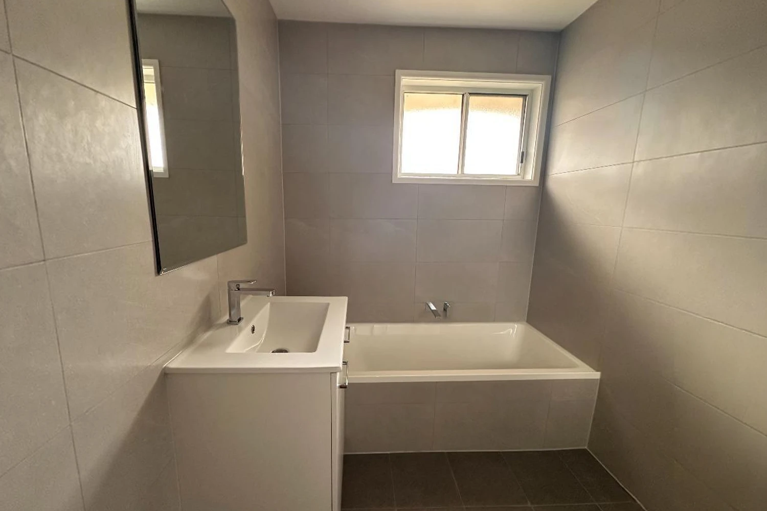Renovated bathroom with new shower and fixtures in Bilinga Gold Coast
