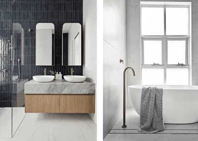 Completed bathroom with contemporary styling in Currumbin