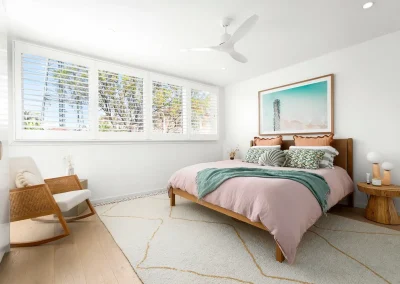 Modern renovated bedroom with new finishes in Burleigh Heads