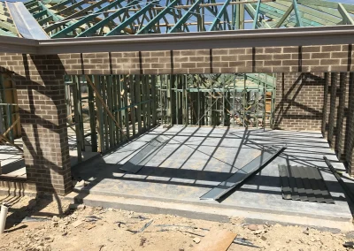 Frame construction progressing during new home build in Coolangatta Gold Coast