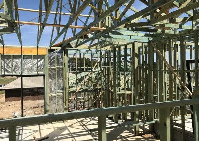 External walls underway during new home construction in Coolangatta Gold Coast