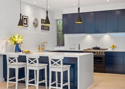Finished kitchen with modern fixtures and benchtop space in Currumbin