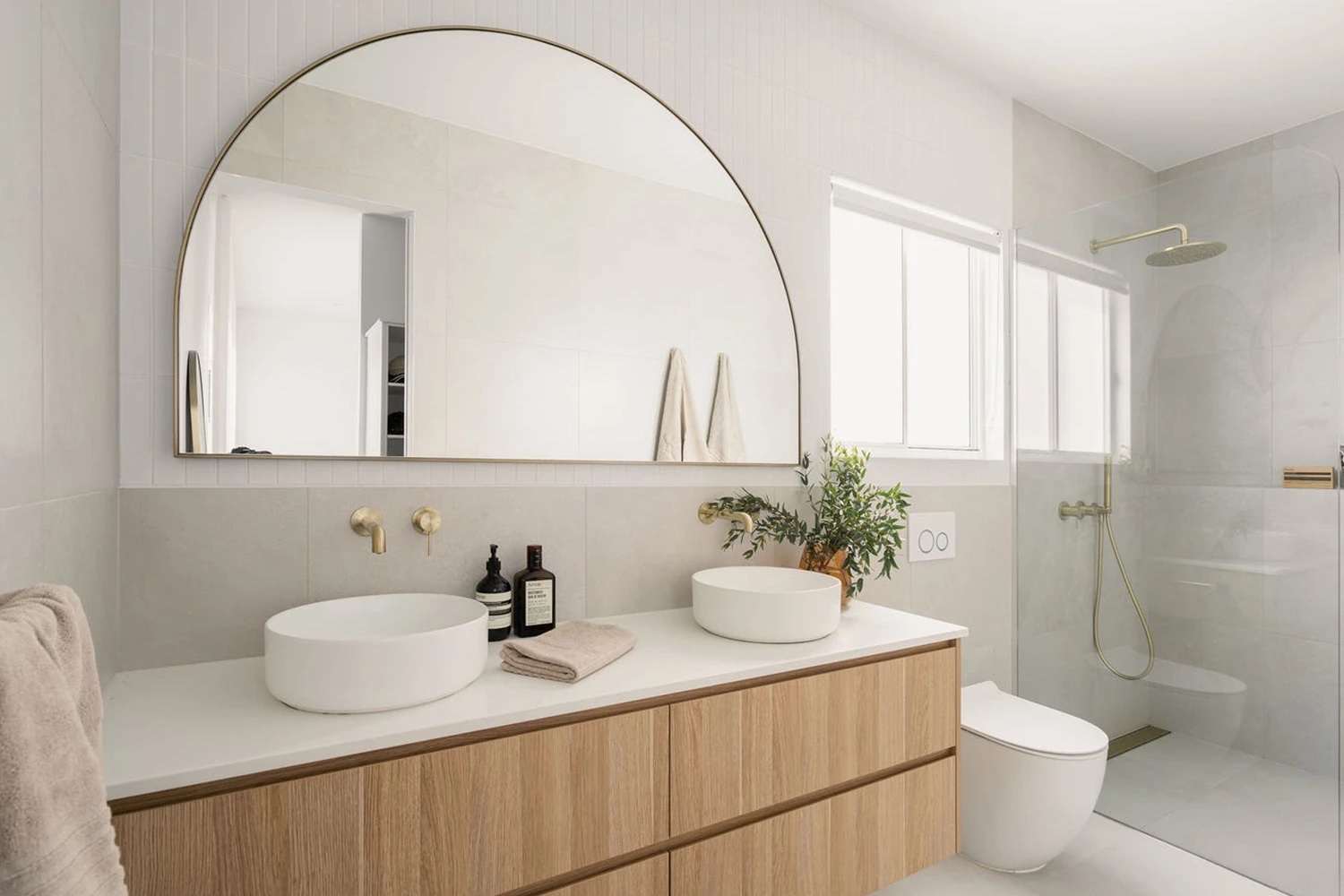 Bathroom renovation with LED backlit mirror, Gold Coast